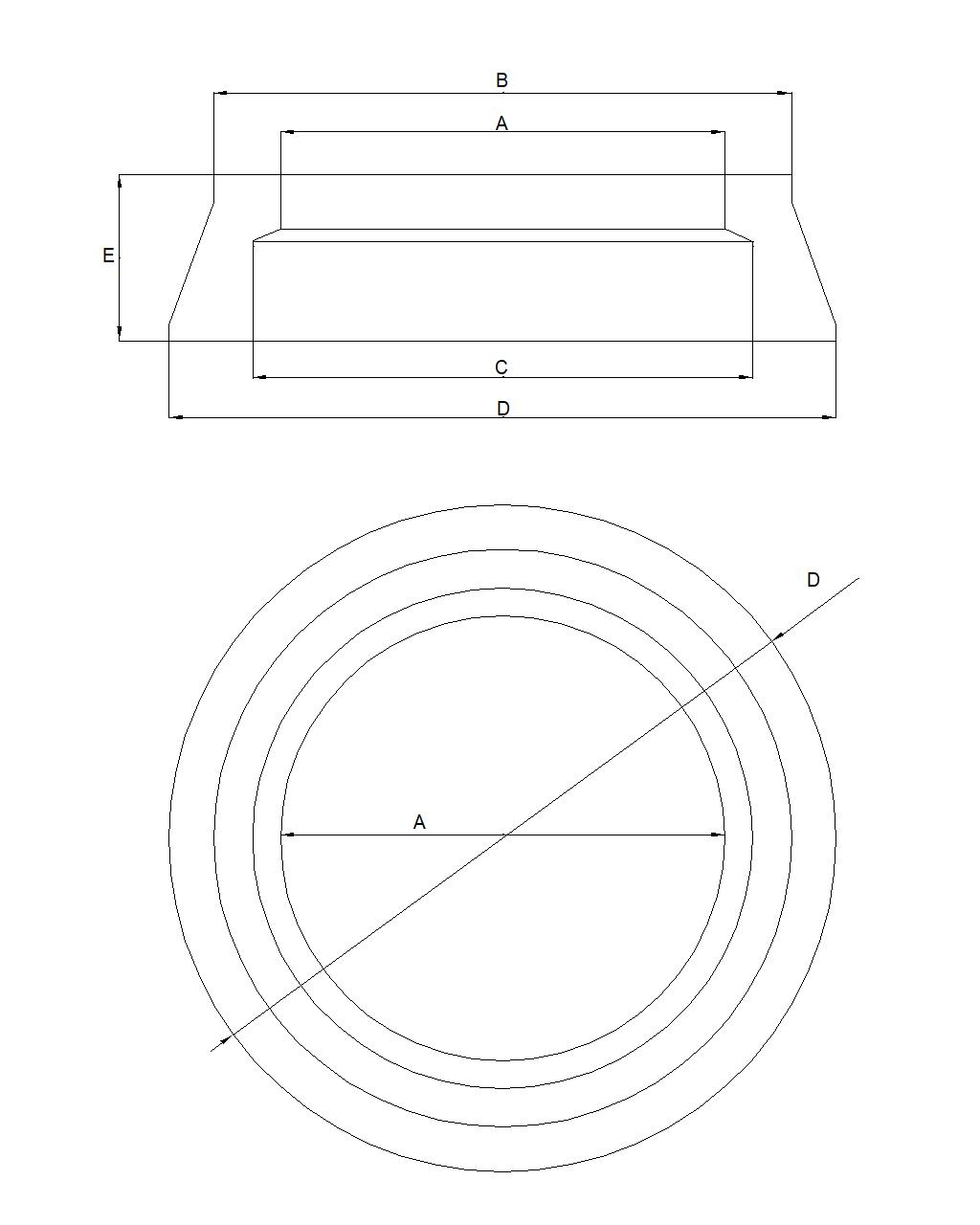 Ø600 Beton kegle - indv. lysning Ø600mm. 