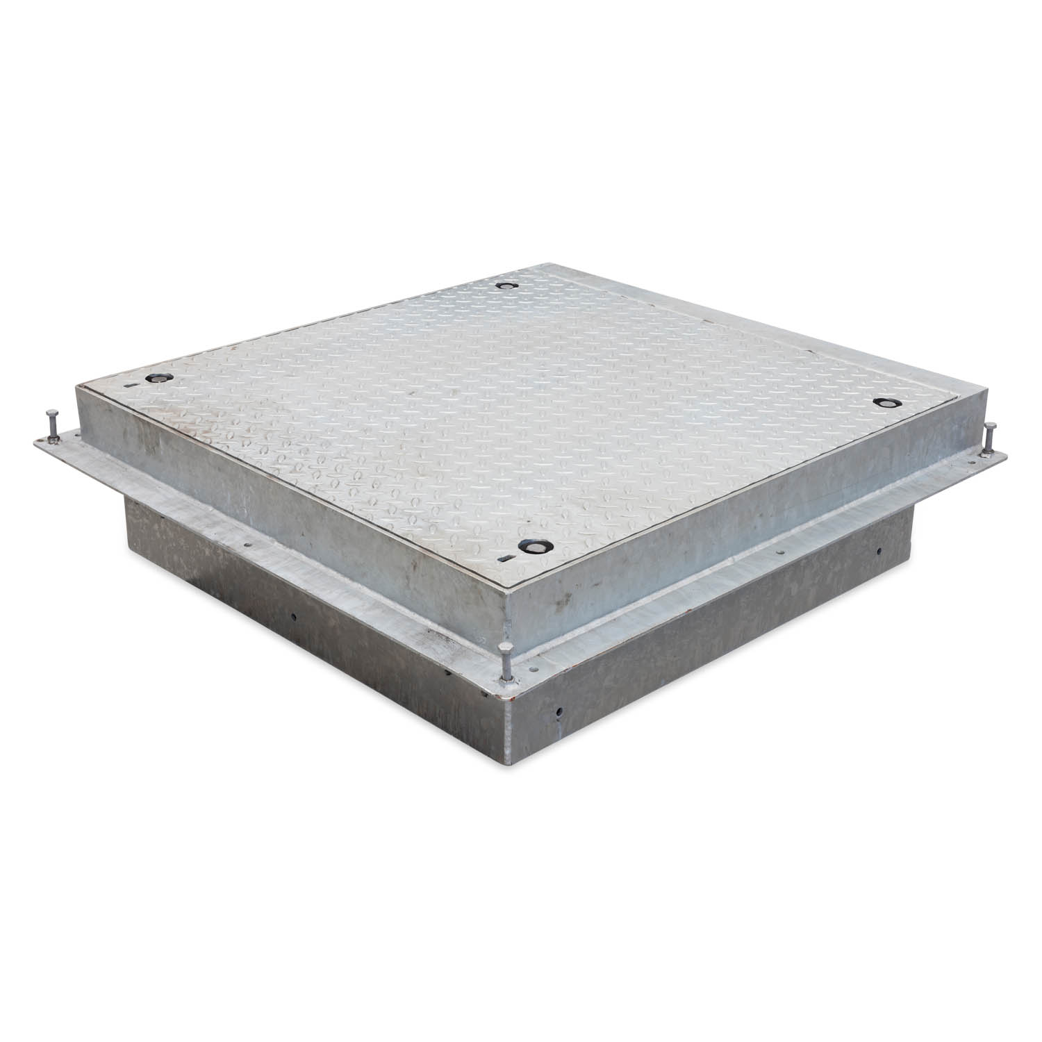Dæksel 1200x1200 m. skørt - varmgalvaniseret  - 40 T