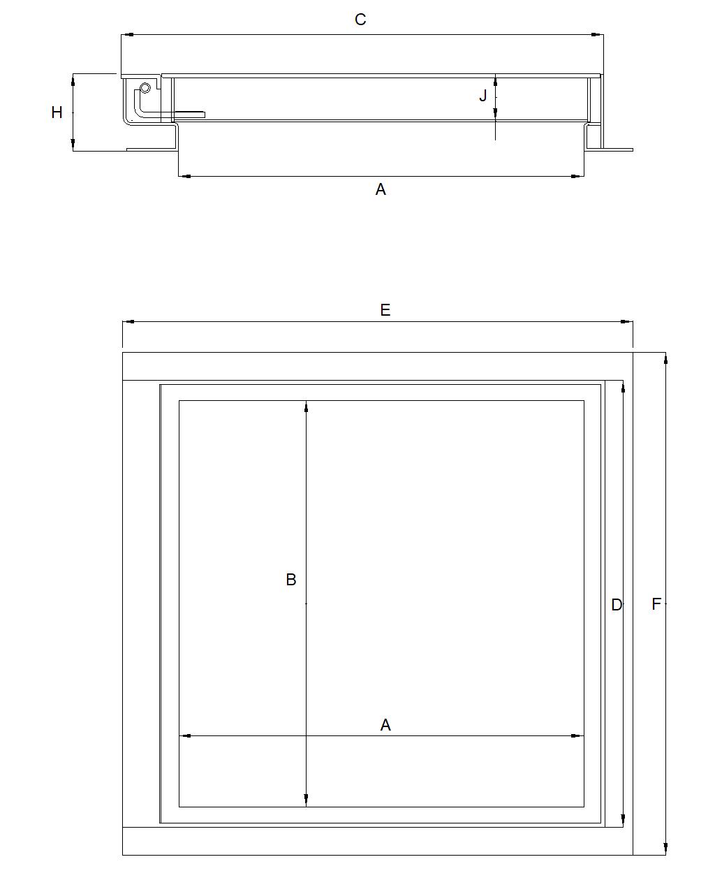 Dæksel 800x1000 Fast karm - varmgalvaniseret  - 40T Bauxit