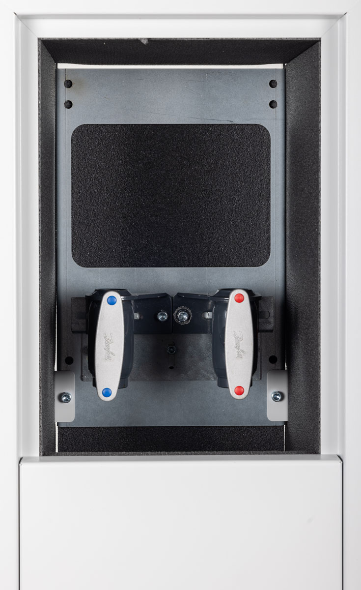 Skab væghængt H775 B310 D250 mm. RAL 7035 - til afspærring - Danfoss Enkeltrør DN20 m/m
