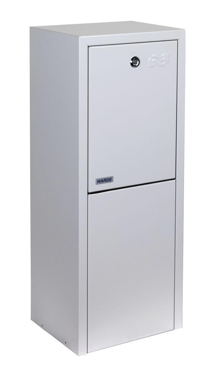 Skab væghængt H775 B310 D250 mm. RAL 7035 - til afspærring - Danfoss Enkeltrør DN20 m/m