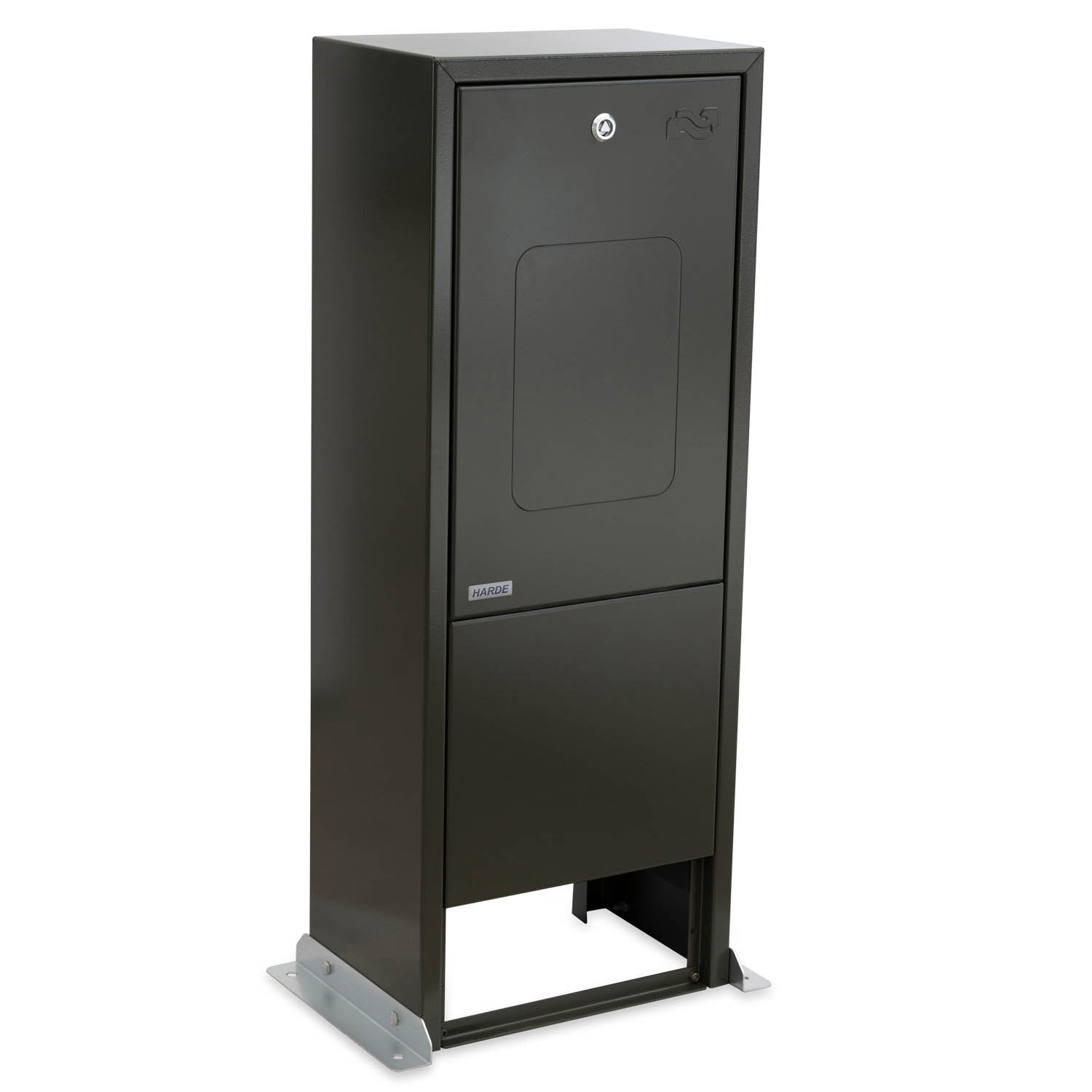 Fritstående skab b380 d250 h1000 mm. -  låge for fjernaflæsning - RAL6006